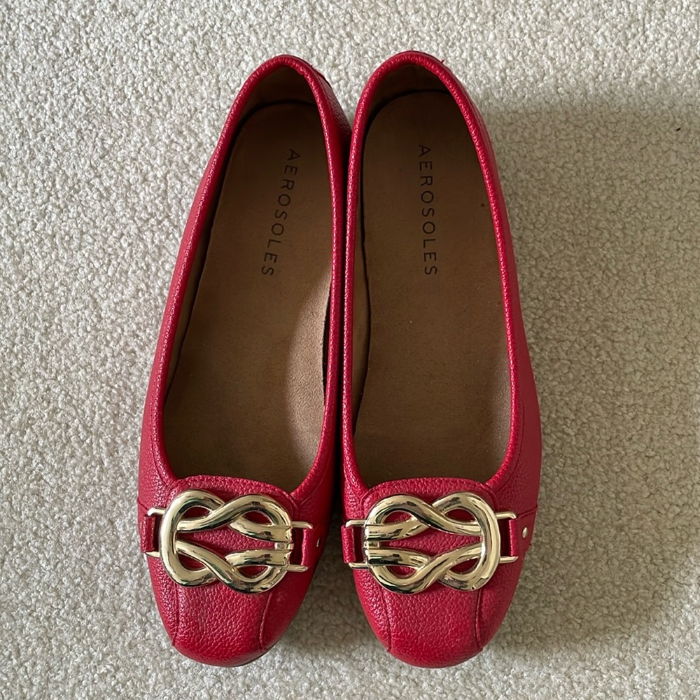 Aerosols Red Slip-On Flats